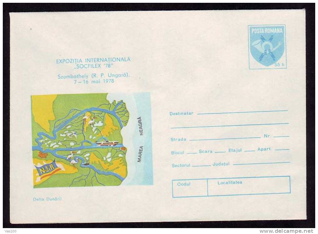 Romania 1978  Entier Postaux Cover  With Ship Danube Unused,code 99/78. - Schiffahrt