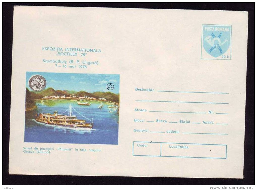 Romania 1978  Entier Postaux Cover  With Ship Danube Unused,code 94/78. - Schiffahrt