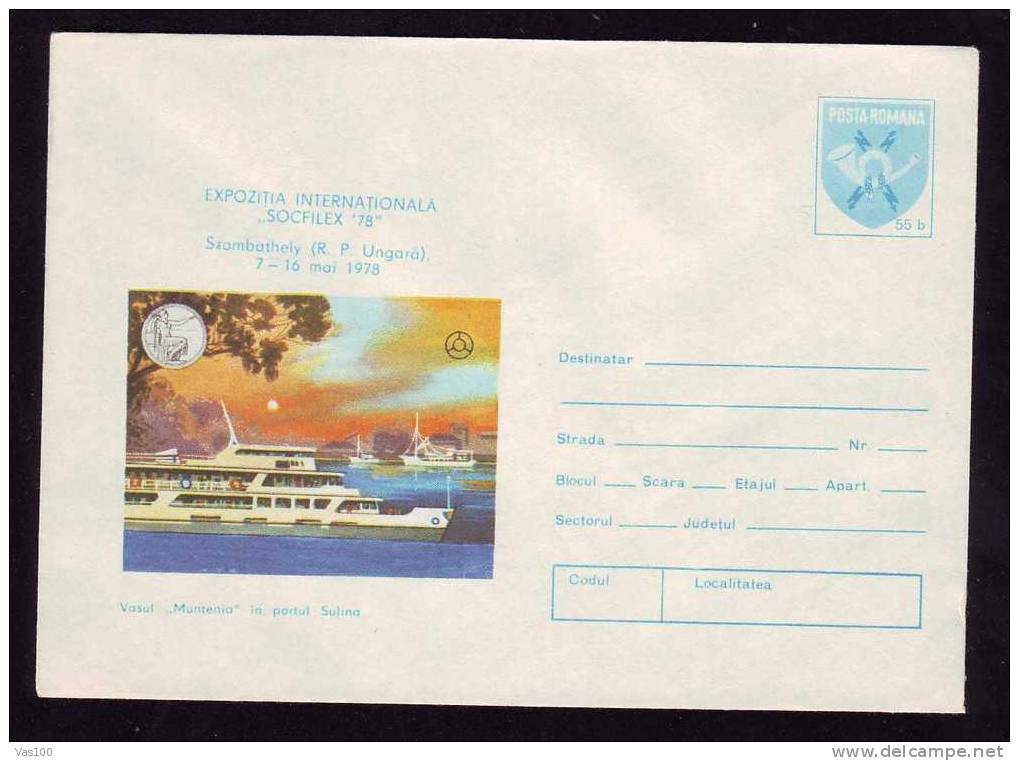 Romania 1978  Entier Postaux Cover  With Ship Danube Unused,code 98/78. - Schiffahrt
