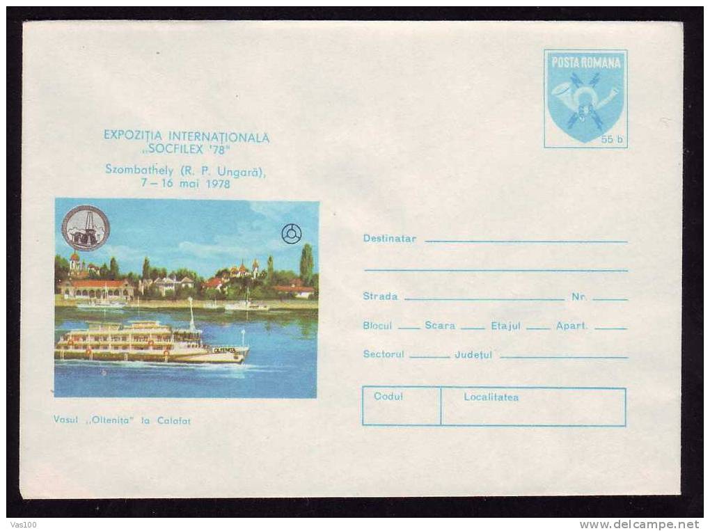 Romania 1978  Entier Postaux Cover  With Ship Danube Unused,code 95/78. - Schiffahrt