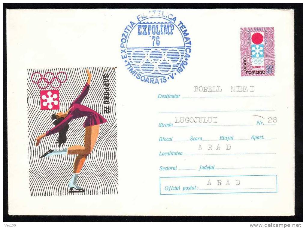 Romania  Entier Postaux Postal Stationery  With  Winter Games Innsbruk 1976. - Pattinaggio Artistico