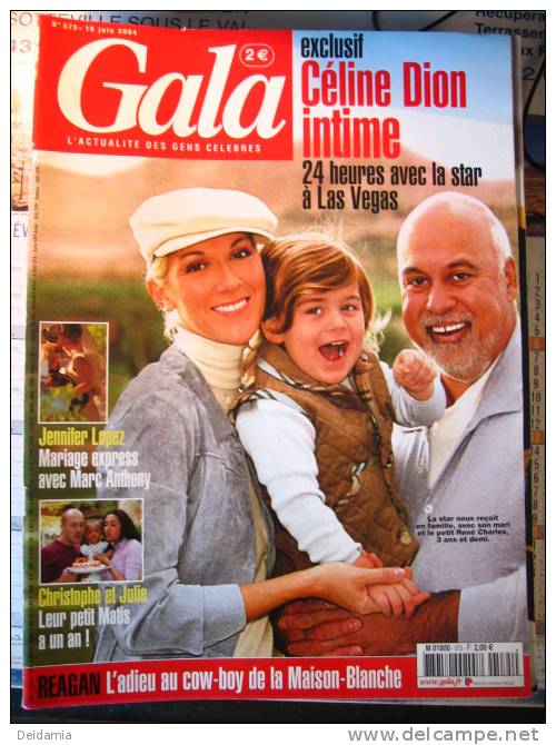 GALA N°575 DU 16 JUIN 2004. BE. CELINE DION AU 1° PLAT - People