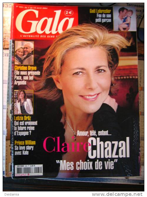 GALA N°565 DU 7 AVRIL 2004. ETAT CORRECT. 1°  PLAT CLAIRE CHAZAL - People