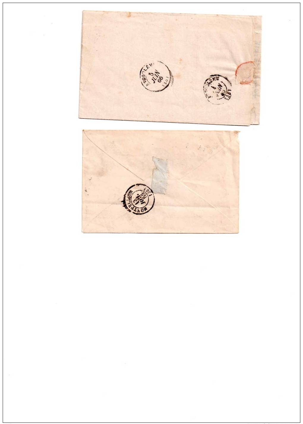 FRANCE , 2lettres Avec N° 29 :losange Gros Chiffre N°1862 Et 1050 - 1849-1876: Période Classique
