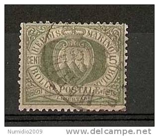 1892-94 SAN MARINO USATO STEMMA 5 CENT - RR6806 - Gebruikt