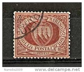 1892-94 SAN MARINO USATO STEMMA 65 CENT - RR6806 - Used Stamps