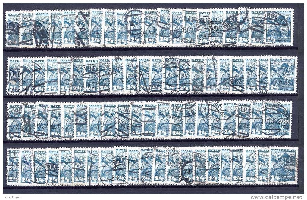 15.815.8.1934 - Großes Lot  "Volkstrachten" - 24 Groschen, Blaugrün, Rund Gestempelt  - Siehe Scan (Vt 575a-d) - Used Stamps