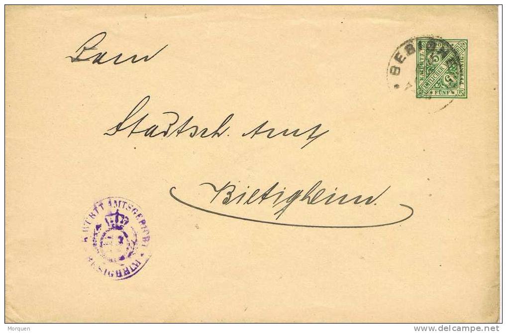 5597. Carta Oficial Entero Postal BESIGHELM (wurttemberg)  1905. Service - Postwaardestukken