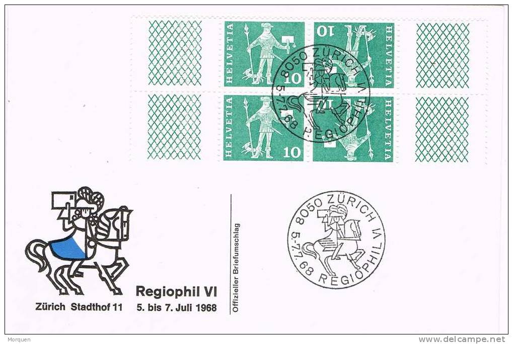 Carta ZURICH (Suiza) 1968.  Regiophil VI. Tête Beche, Inverted - Covers & Documents