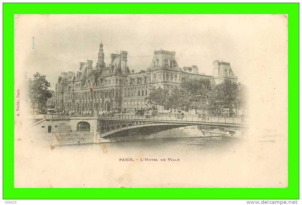 PARIS (75) - L´HOTEL DE VILLE - ANIMÉE -  ÉDIT. A. TARIDE - CIRCULÉ EN 1906 - - Other Monuments