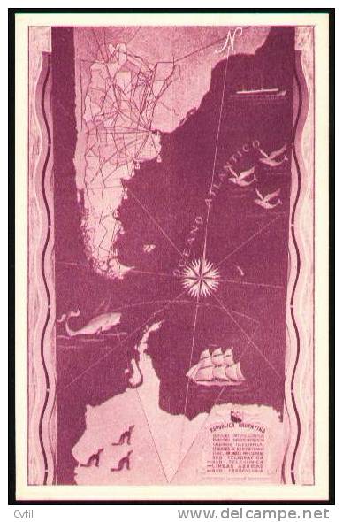 ARGENTINA 1949 - ANTARCTIC - ENTIRE POSTAL CARD (lilac) - Postal Stationery