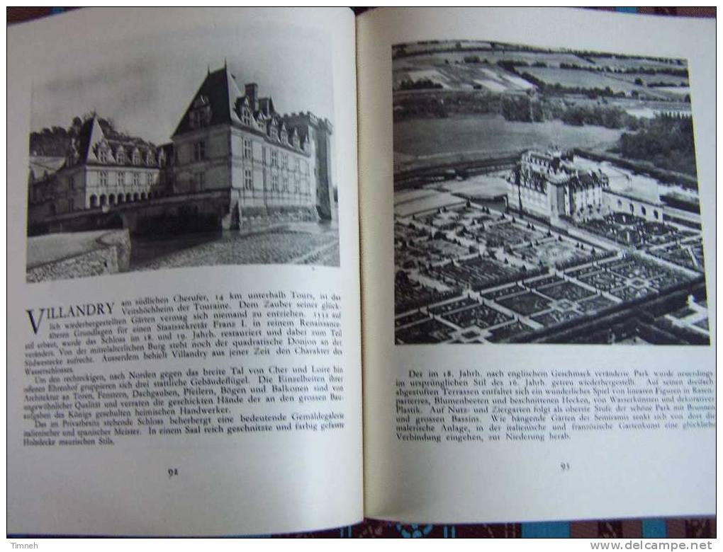 Schlösser In Frankreich-in Wort Und Bild-Wegleiter Verlag-1944-Plan-carte De France-photos Noir Et Blanc- - Arquitectura
