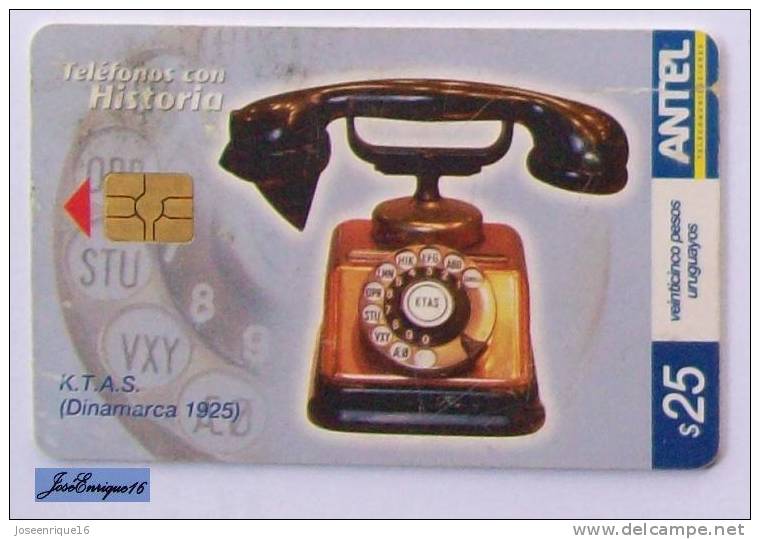 TC 357a TELEFONO ANTIGUO, OLD PHONE. K.T.A.S. (DINAMARCA - DENMARK - 1925) - Uruguay