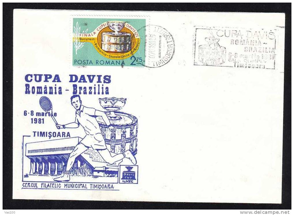 Romania DAVIS CUP World 1981 Romania-Brazil,cover Very Rare !tiraj Only 100x.. - Tennis