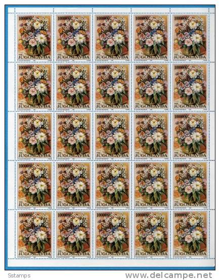 JUGOSLAVIA 1993 EXTRA OFFER FLORA ARTE 25 SETS  CATALOG PRICE 150 EURO NEVER HINGED - Hojas Y Bloques