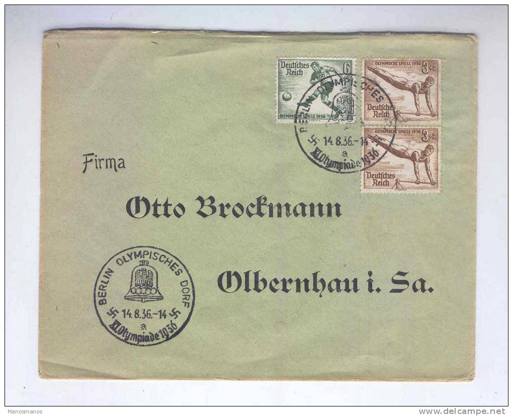 314/15 - ALLEMAGNE Reich -  Lettre TP Jeux Olympiques De Berlin 1936 - Cachet Spécial Olympisches Dorf - Estate 1936: Berlino