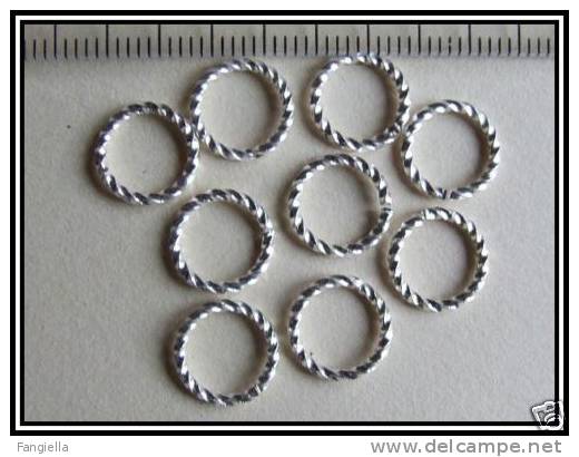 10 Anneaux Torsadés Brillant En Argent Tibétain 10mm - Parels