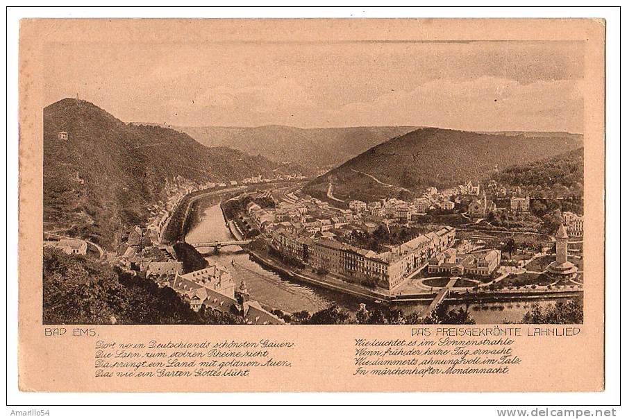 RAR Bad Ems Mit Lahnlied Um 1920 - Bad Ems