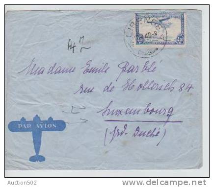 PA 11 S/L. Avion Obl.Libenge 12.03.1940 V.Luxembourg(Grand Duché) C.d´arrivée 3727 - Lettres & Documents