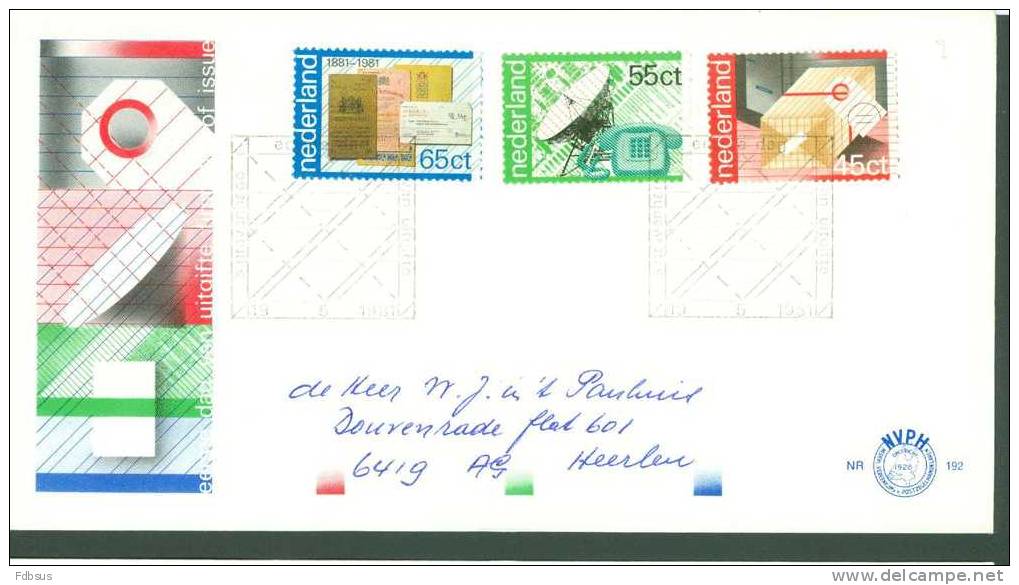 1981 FDC NVPH 192  100 JAAR PTT POST - FDC