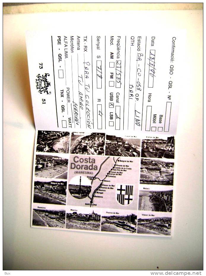 MARESMA  DOUBLE DOPPIA CARD  SPAGNA SPAIN  ESPANA  A  ITALIA   QSL QXL  OPERATOR   RADIO  POSTCARD - Sonstige & Ohne Zuordnung