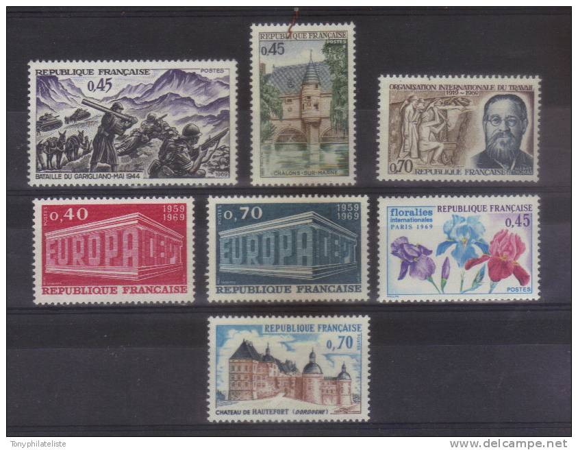 France Timbres De 1969  Neuf **  N°1596 Au N°1602 - Neufs