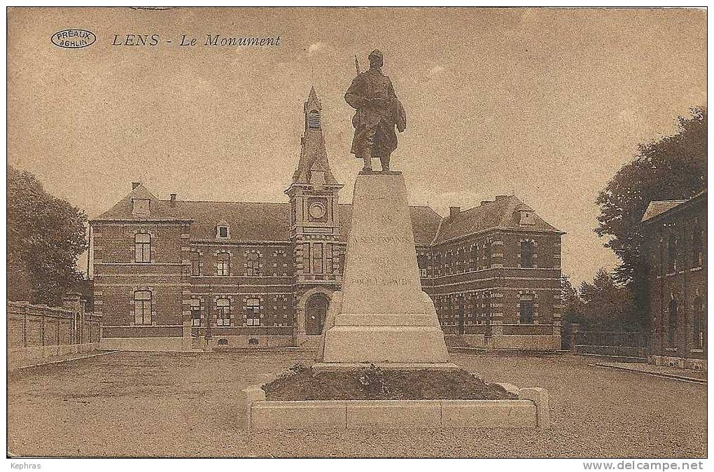 LENS : Le Monument - RARE CPA - Edit. Louisa Caroyer - Cachet De La Posre 1928 - Lens