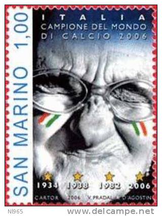 REPUBBLICA DI SAN MARINO - ANNO 2006 - CALCIO ITALIA CAMPIONE DEL MONDO GERMANY 2006  - NUOVI MNH ** - Unused Stamps