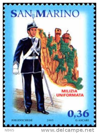 REPUBBLICA DI SAN MARINO - ANNO 2005 - MILIZIA SANMARINESE VALORI 4 - NUOVI MNH ** - Neufs