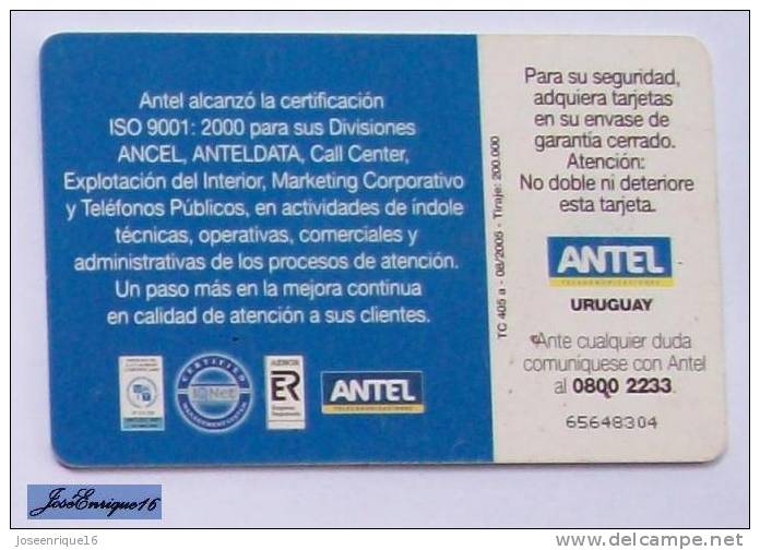 TC 405a NORMAS ISO 9001: 2000 - URUGUAY, ANTEL. - Uruguay