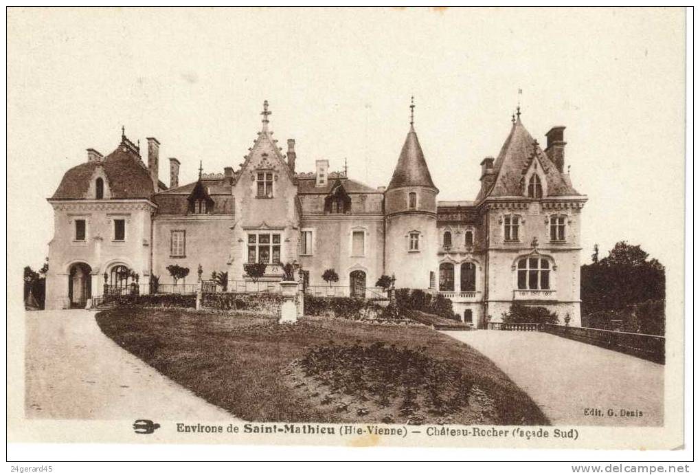 CPSM SAINT MATHIEU (Haute Vienne) - Chateau Rocher Façade Sud - Saint Mathieu