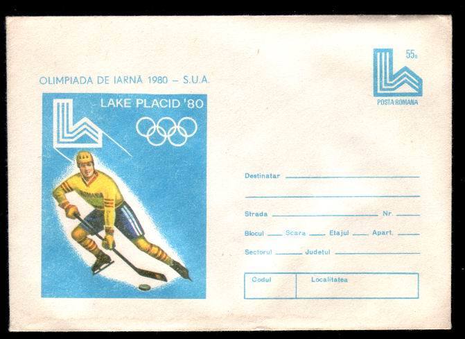 Romania 1980 Special 3diff, Cover Stationery,Olympic Games Lake Placid. - Invierno 1980: Lake Placid