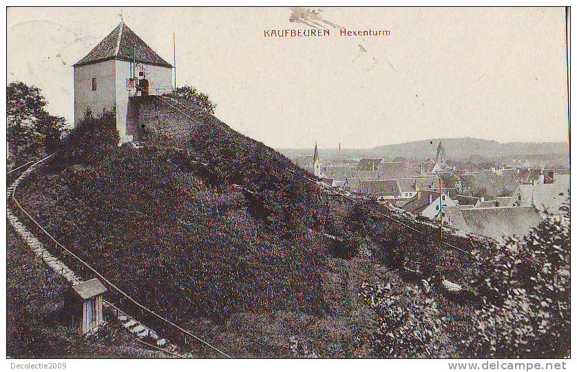 B187 Germany Kaubeuren Hexenturm Used 1914 PPC Good Shape - Kaufbeuren