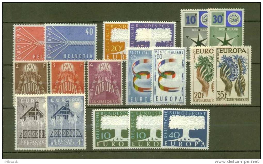 EUROPA 1957 * 18 Valeurs - 1957