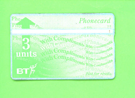 UK - Optical Phonecard As Scan - BT Definitive Issues