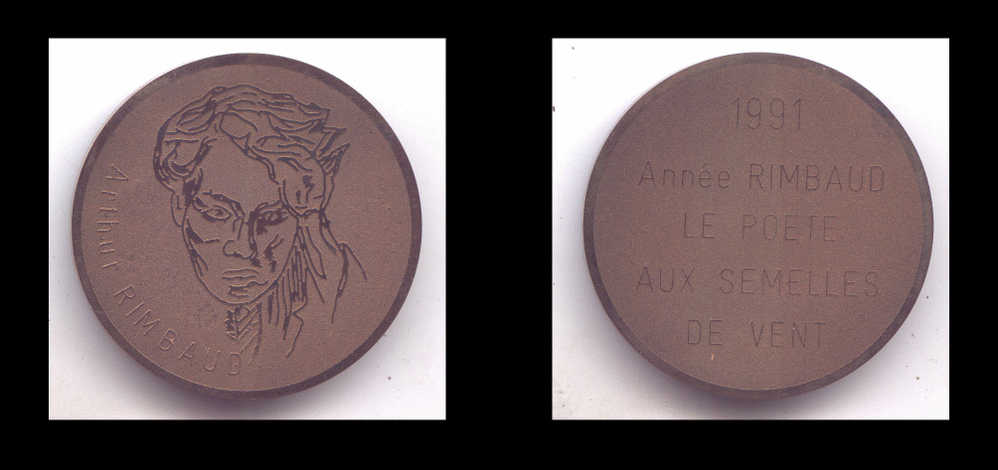 ARTHUR RIMBAUD -1991 ANNEE RIMBAUB LE POETE AUX SEMELLES DE VENT - BRONZE - Autres & Non Classés