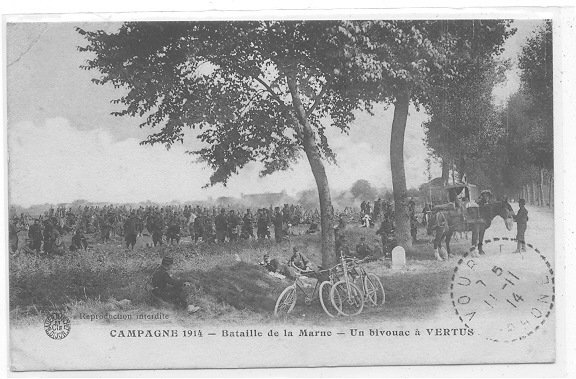 51 // CAMPAGNE 1914, Bataille De La Marne, Bivouac à VERTUS, ANIMEE / Militaria  ** - Vertus