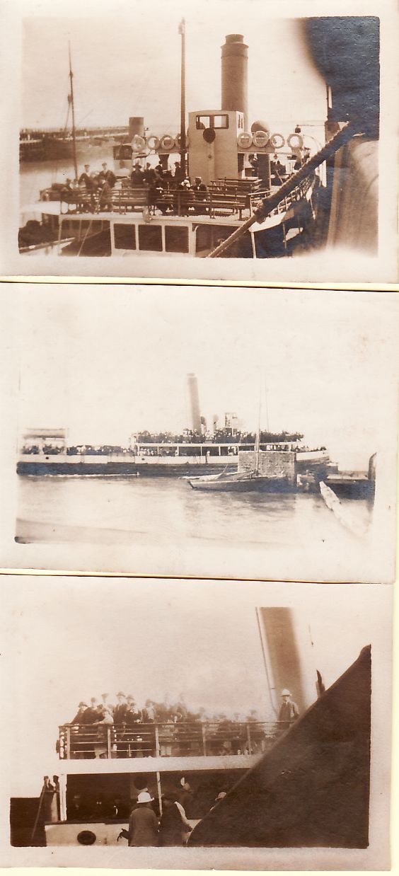 BATEAU EXCURSION SAINT CHRISTOPHE Passerelle Pont Départ MINDIN St NAZAIRE 3 Photographies 1923 LOIRE ATLANTIQUE CPBAT - Bateaux