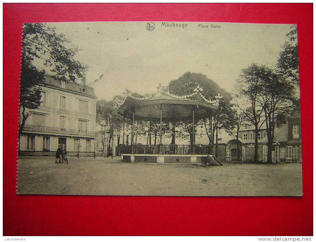 CPA  -59-NORD-MAUBEUGE-PLACE VERTE -ANIMEE EN PETIT -CARTE EN BON ETAT - Maubeuge