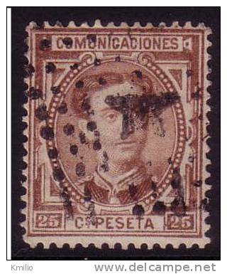 Edifil 177 Alfonso XII 25 Cts Castaño 1876 Usado - Oblitérés