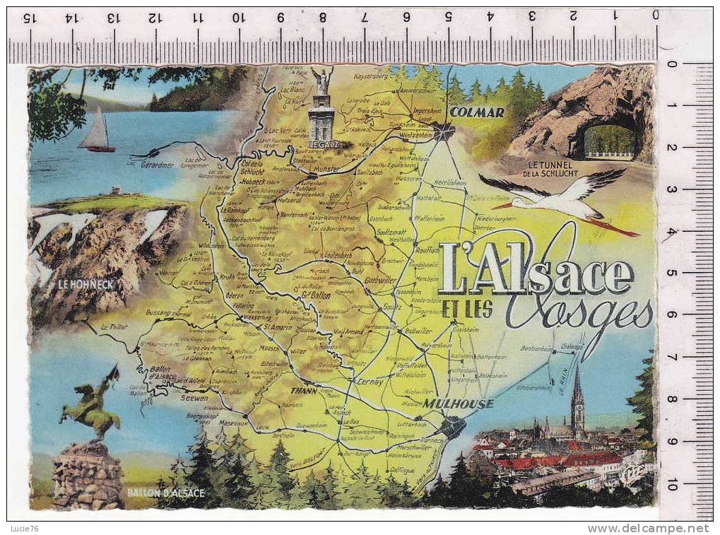 L' ALSACE  Et  Les  VOSGES  -  N° 24 - Carte Et Vues - Alsace