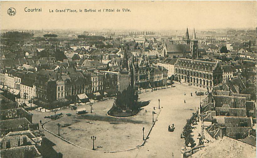 COURTRAI - La Grand'Place, Le Beffroi Et L'Hôtel De Ville (Ed. Delhaize "Le Lion") - Kortrijk