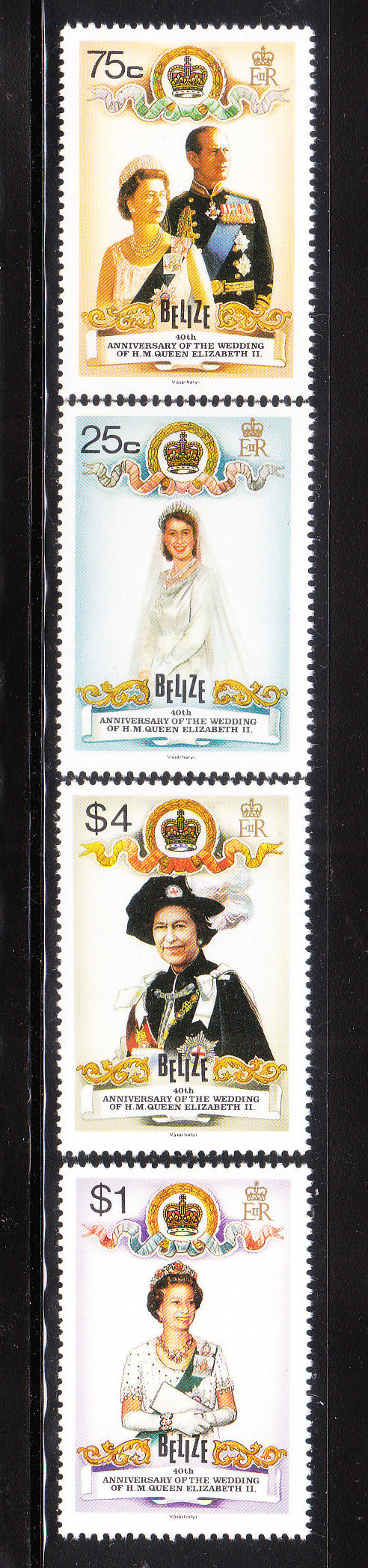 Belize 1987 Marriage Of Queen Elizabeth II And Duke Of Edinburgh 40th Anniversary MNH - Belize (1973-...)