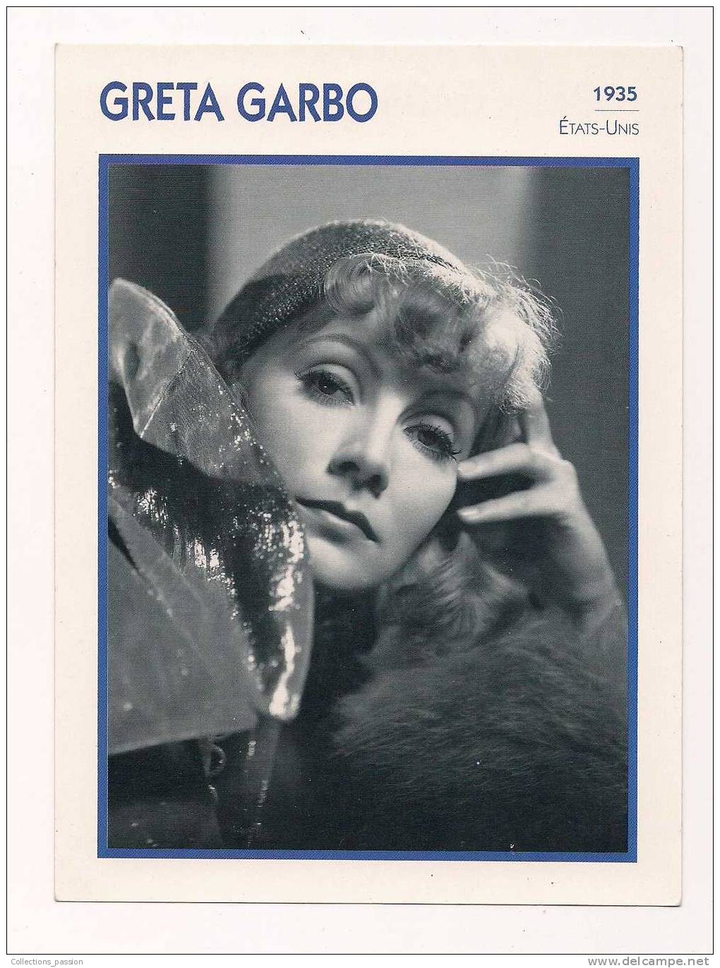 Fiche Cinéma Illustrée , 13 X 18 , GRETA GARBO , 1935 , Nordique Et Mystérieuse - Altri & Non Classificati