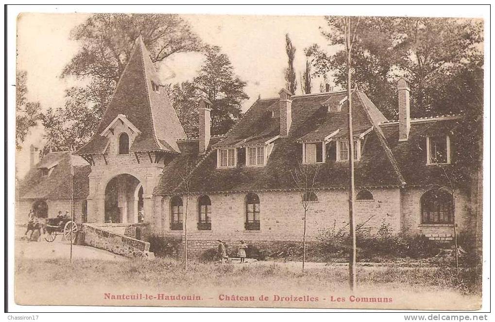 60 - NANTEUIL-le-HAUDOUIN  -  Château De Droizelles - Les Communs - Animée  Sortie Des Propriétaires En Voiture à Cheval - Nanteuil-le-Haudouin