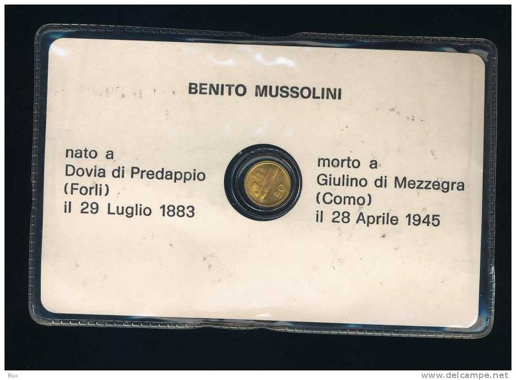 BENITO MUSSOLINI CENTENARIO DELLA NASCITA MEDAGLIA IN FOLDER ANNO 1983  CARTE 72 FASCISMO FASCIO - Italia