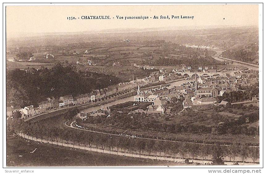 CPA Chateaulin Vue Panoramique Au Fond  Port Launay 29 Finistère - Châteaulin