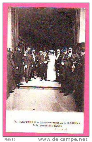 NANTERRE  Couronnement De La ROSIERE A La Sortie De L'église  11 Juin 1907 - Nanterre
