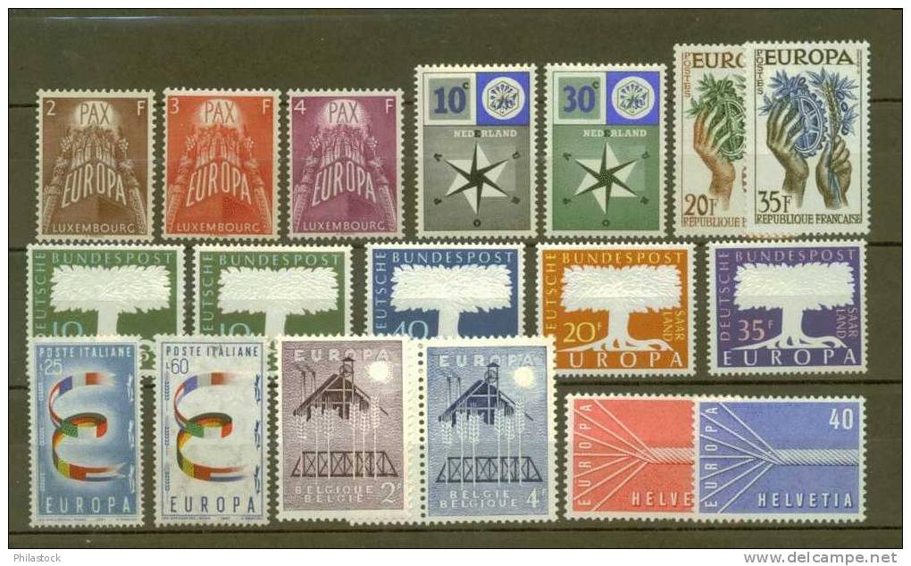 EUROPA 1957 ** 18 Valeurs - 1957