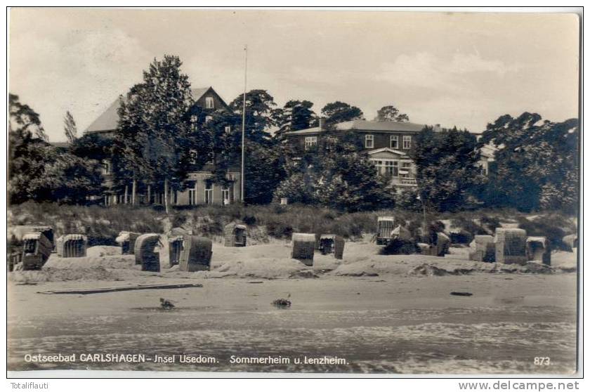 Ostseebad CARLSHAGEN Insel Usedom Sommerheim Und Lenzheim Karlshagen 27.7.1936 Gelaufen TOP-Erhaltung - Usedom